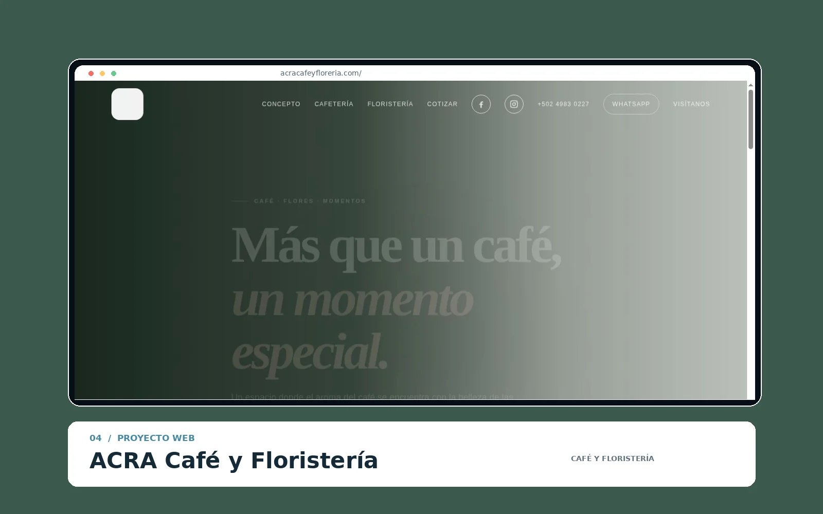 Portada de ACRA Café y Floristería