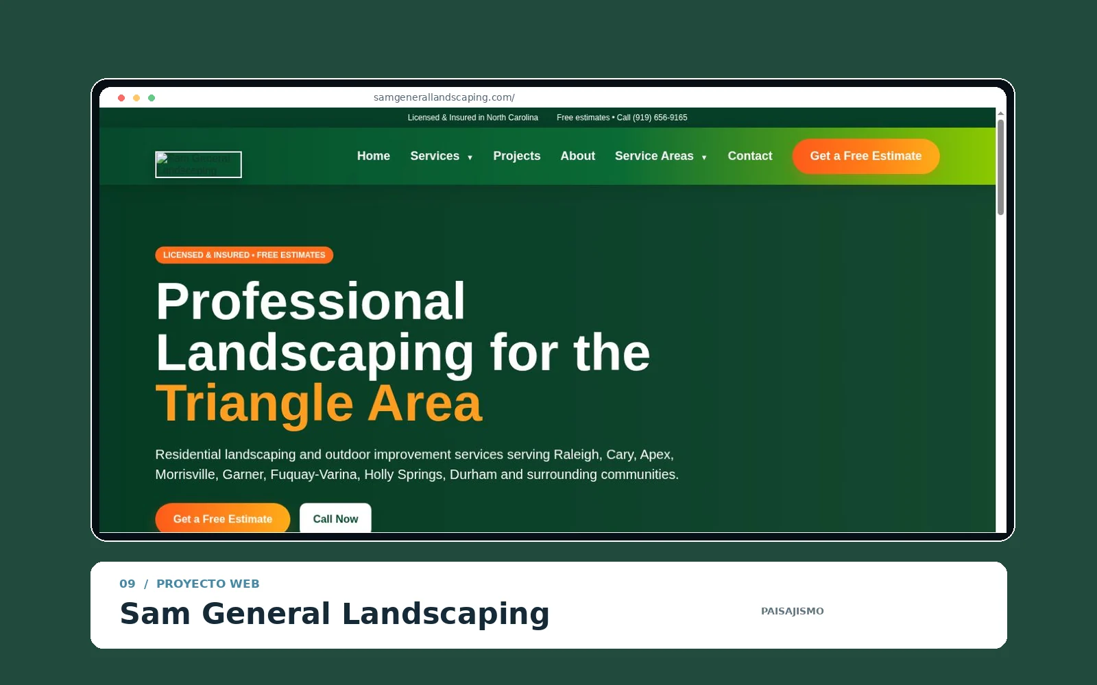 Portada de Sam General Landscaping
